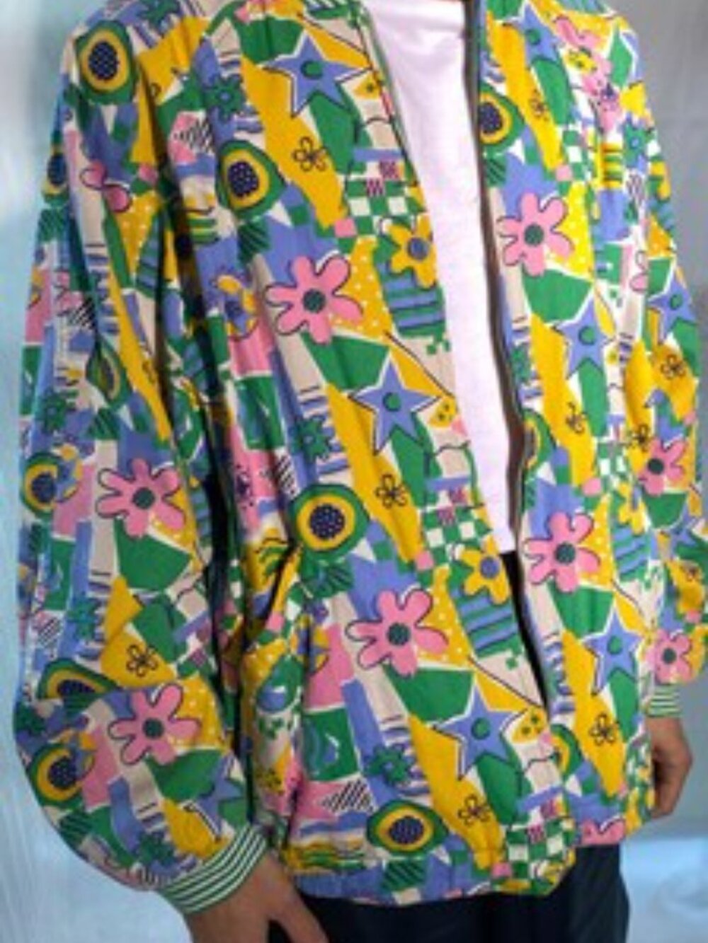 Vintage Mexx Abstract Print Multi-Coloured Bomber Jacket